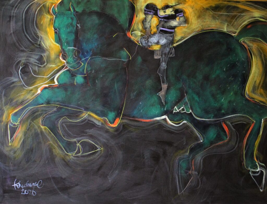 Variation In Green And Orange | Artwork | Painting | TAC Art Gallery ...